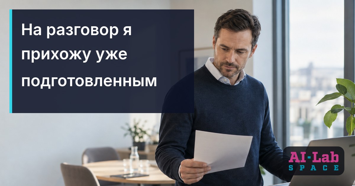 Предприниматель в светлом офисе просматривает документ перед беседой с потенциальным клиентом